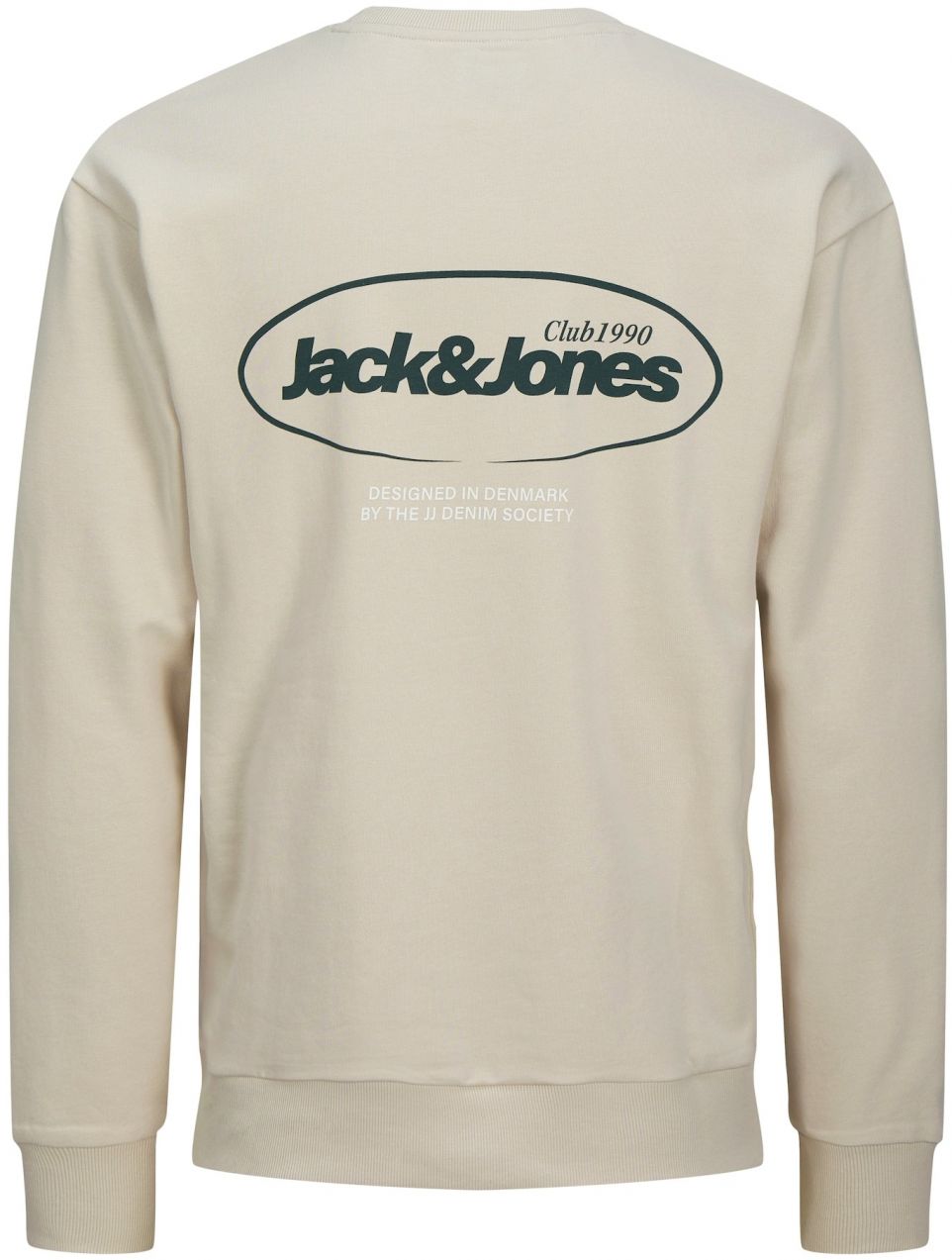 JACK & JONES Mikina 'JJEBradley'  béžová / tmavozelená / biela