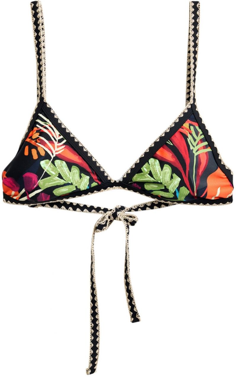 Desigual Bikinový top  jablková / oranžová / čierna / biela