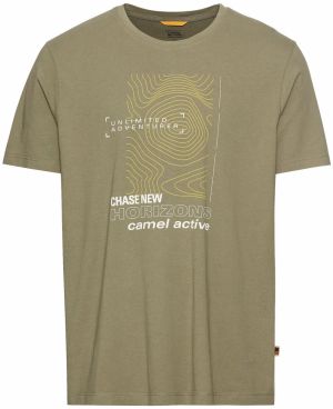 CAMEL ACTIVE Tričko  olivová / kiwi / biela
