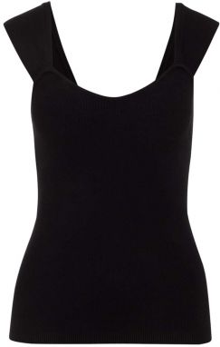WE Fashion Vyšívaný top  čierna