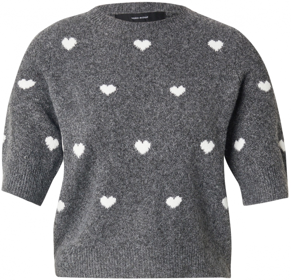 VERO MODA Sveter 'VMDOFFY INTARSIA'  tmavosivá / biela