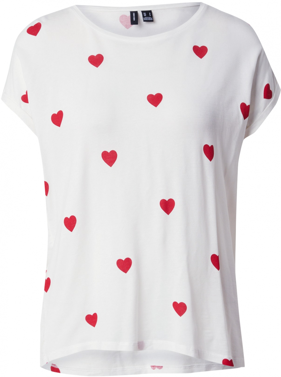 VERO MODA Tričko 'VMAva'  červená / biela