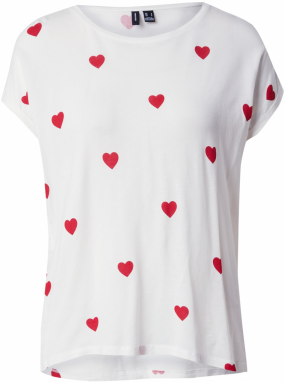 VERO MODA Tričko 'VMAva'  červená / biela