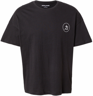 JACK & JONES Tričko 'JJDRAGON'  čierna / biela