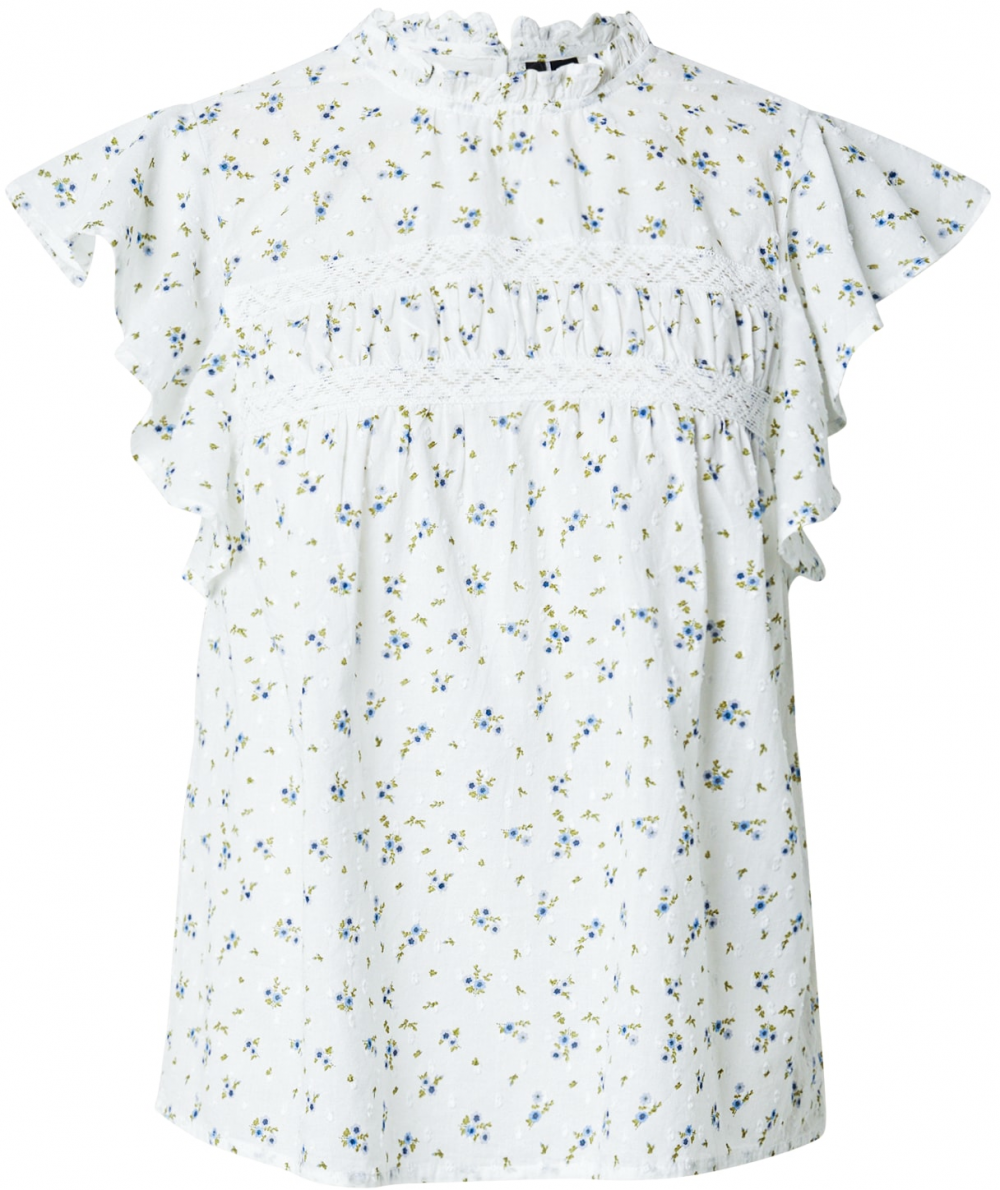 VERO MODA Blúzka 'VMTRINE'  modrá / zelená / biela