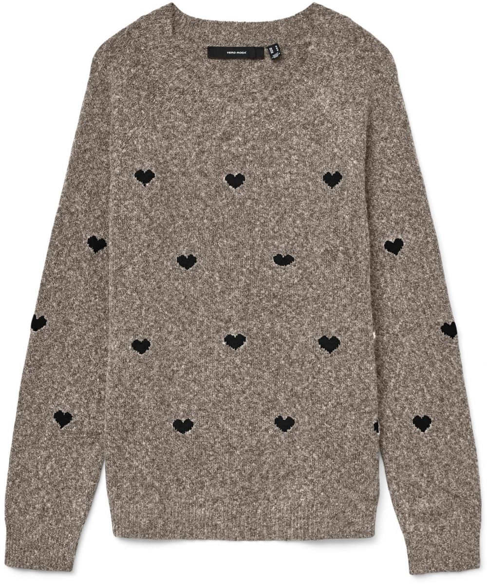 VERO MODA Sveter 'VMDOFFY INTARSIA'  tmavošedá / čierna