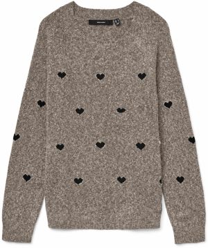 VERO MODA Sveter 'VMDOFFY INTARSIA'  tmavošedá / čierna