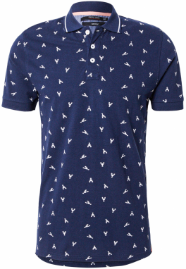 INDICODE JEANS Tričko 'Lobster'  námornícka modrá / biela
