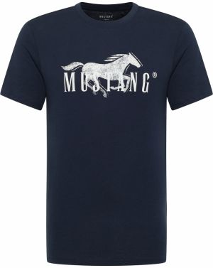 MUSTANG Tričko 'Austin'  námornícka modrá / svetlosivá / biela