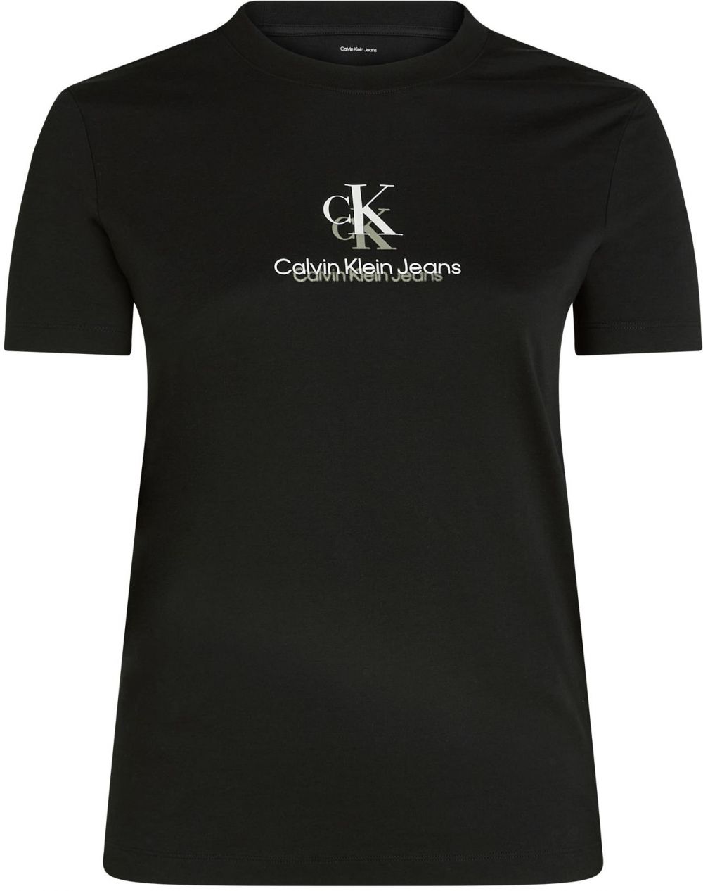 Calvin Klein Jeans Curve Tričko  sivá / čierna / biela