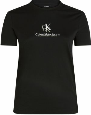Calvin Klein Jeans Curve Tričko  sivá / čierna / biela