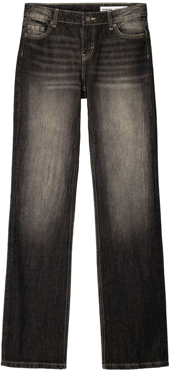 Bershka Džínsy  čierny denim