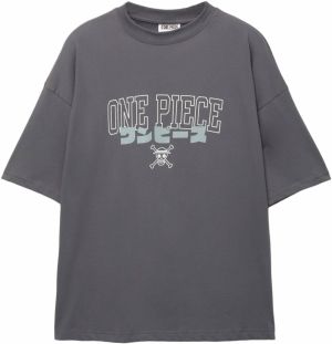 Pull&Bear Tričko  svetlomodrá / sivá / biela