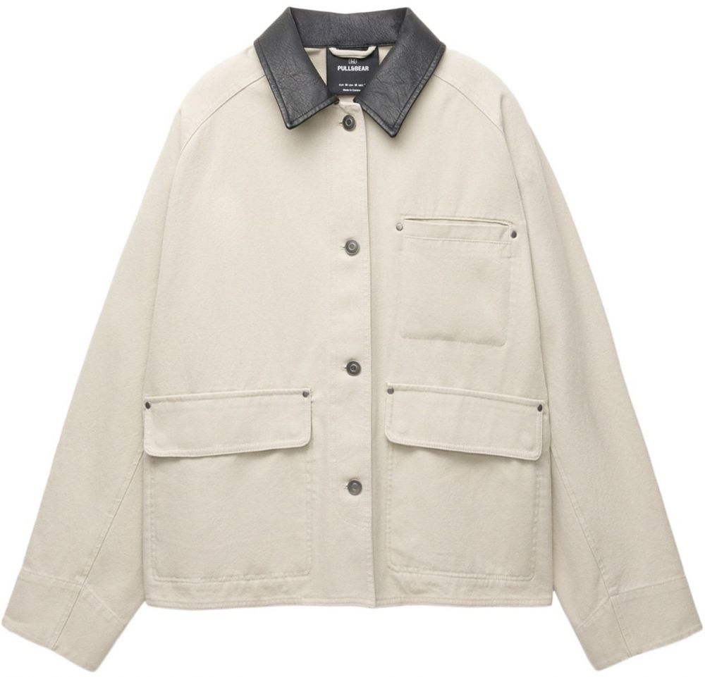 Pull&Bear Prechodná bunda  nebielená / čierna