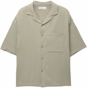 Pull&Bear Košeľa  pastelovo zelená