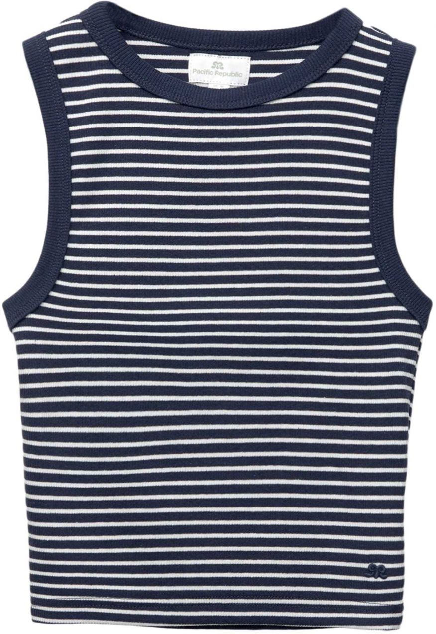 Pull&Bear Top  tmavomodrá / biela