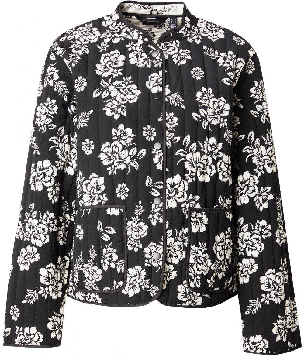 VERO MODA Prechodná bunda  čierna / biela