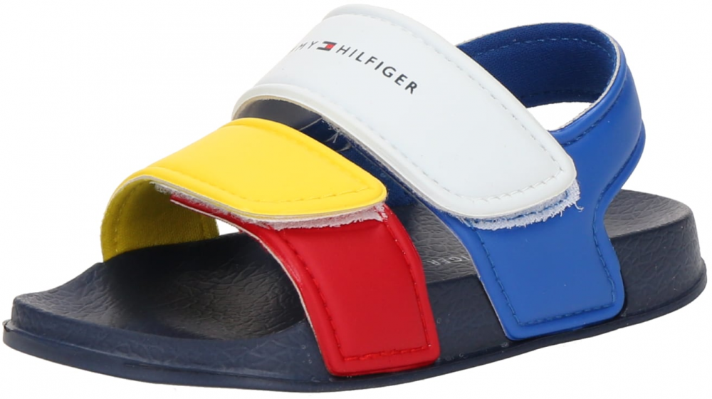 TOMMY HILFIGER Otvorená obuv  modrá / žltá / červená / biela