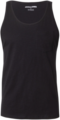JACK & JONES Tričko 'JJJAKE'  čierna melírovaná