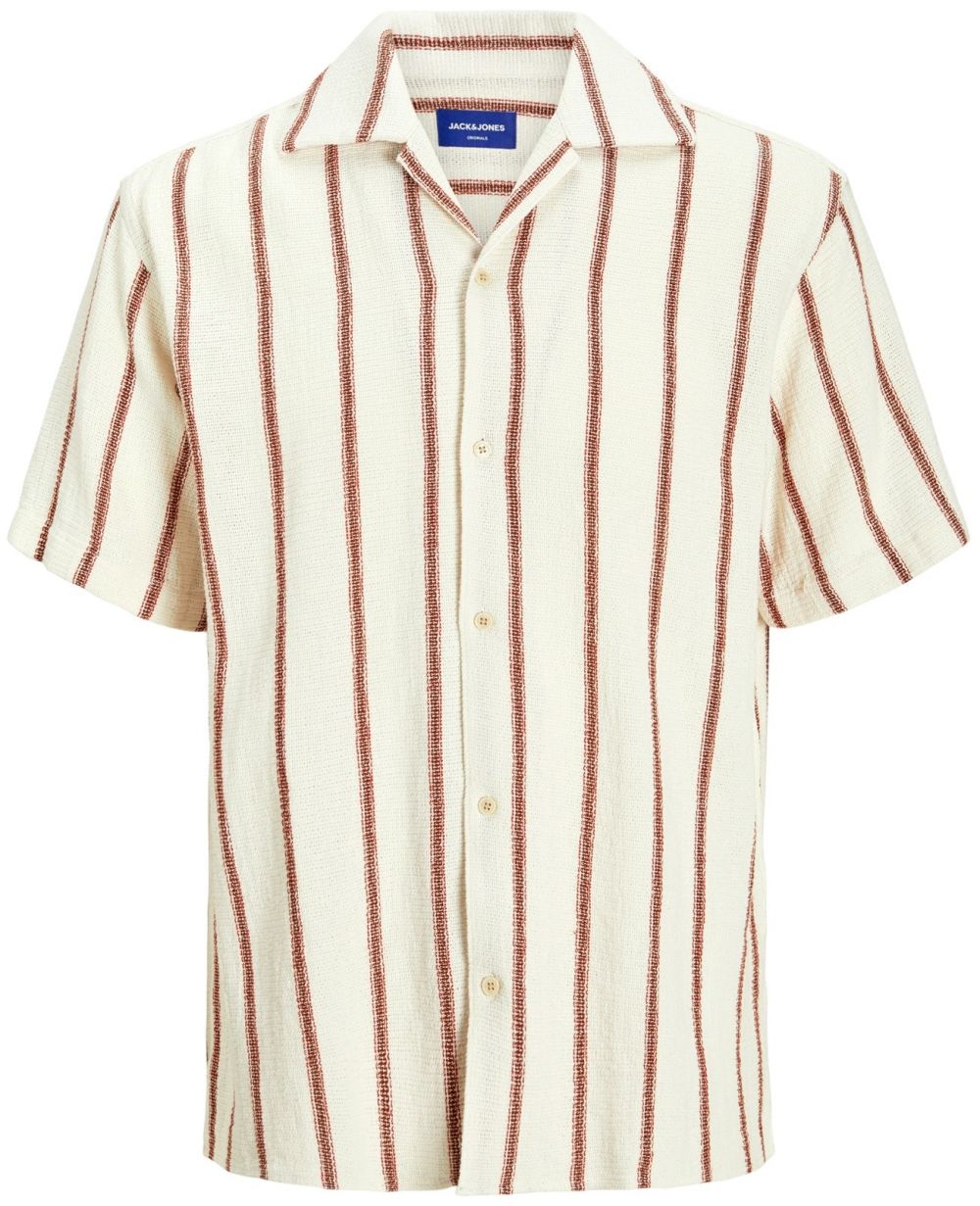 Jack & Jones Plus Košeľa 'JORCOBA'  hrdzavohnedá / šedobiela