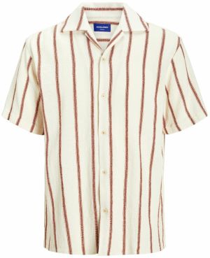 Jack & Jones Plus Košeľa 'JORCOBA'  hrdzavohnedá / šedobiela