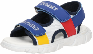 TOMMY HILFIGER Otvorená obuv  enciánová / žltá / krvavo červená / biela