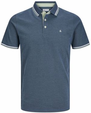 JACK & JONES Tričko 'JJEPaulos'  námornícka modrá / pastelovo zelená / biela