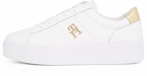 TOMMY HILFIGER Nízke tenisky  zlatá / biela