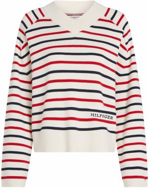 TOMMY HILFIGER Sveter  námornícka modrá / červená / biela