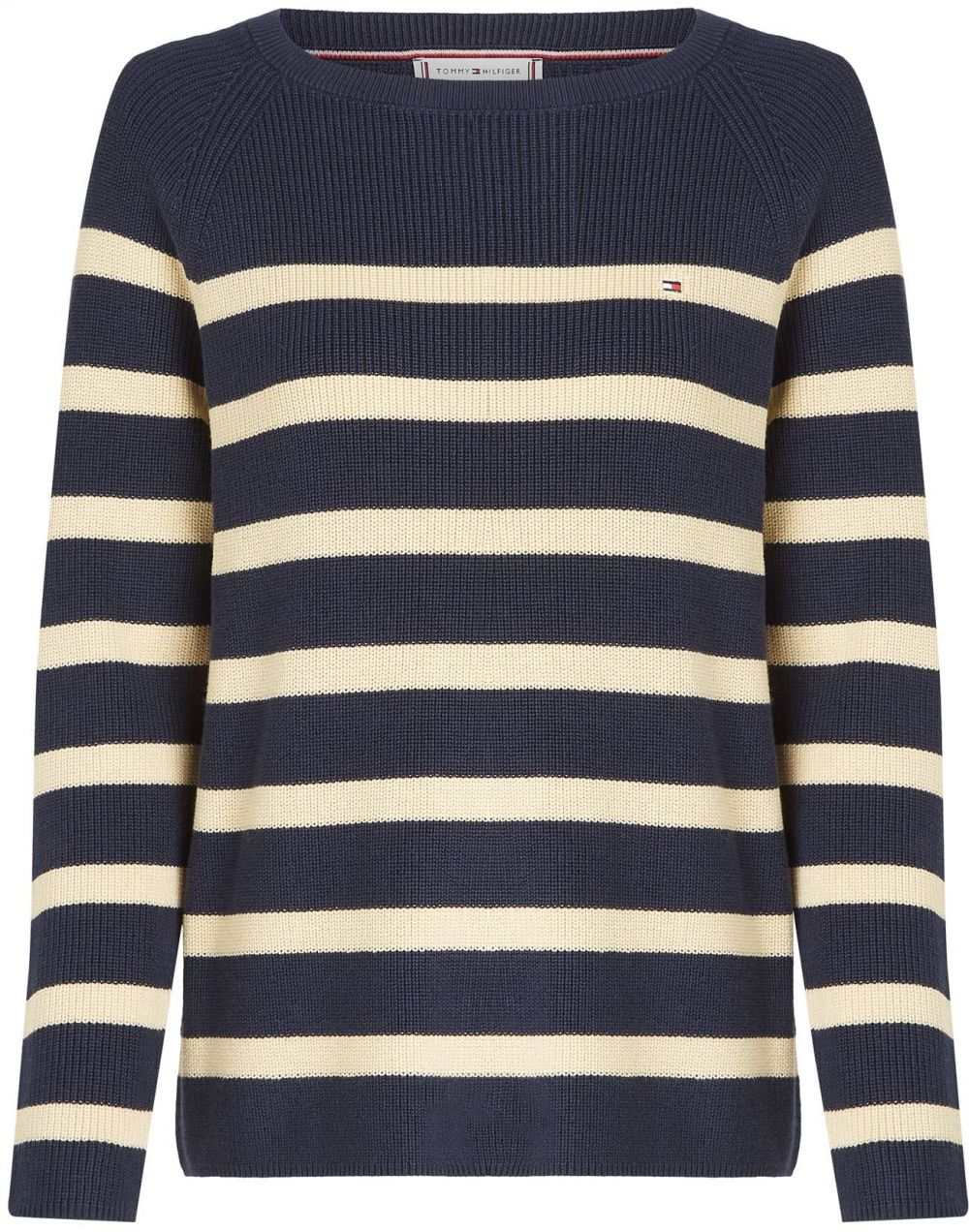 TOMMY HILFIGER Sveter  námornícka modrá / prírodná biela