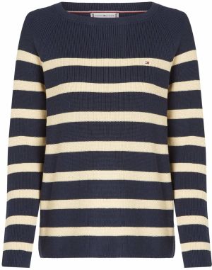 TOMMY HILFIGER Sveter  námornícka modrá / prírodná biela