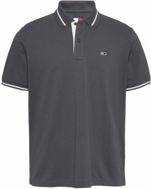 Tommy Jeans Tričko  tmavosivá / biela