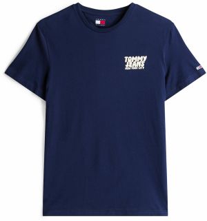 Tommy Jeans Tričko  námornícka modrá / biela