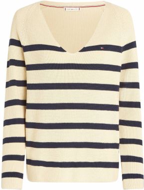 TOMMY HILFIGER Sveter  námornícka modrá / biela ako vlna