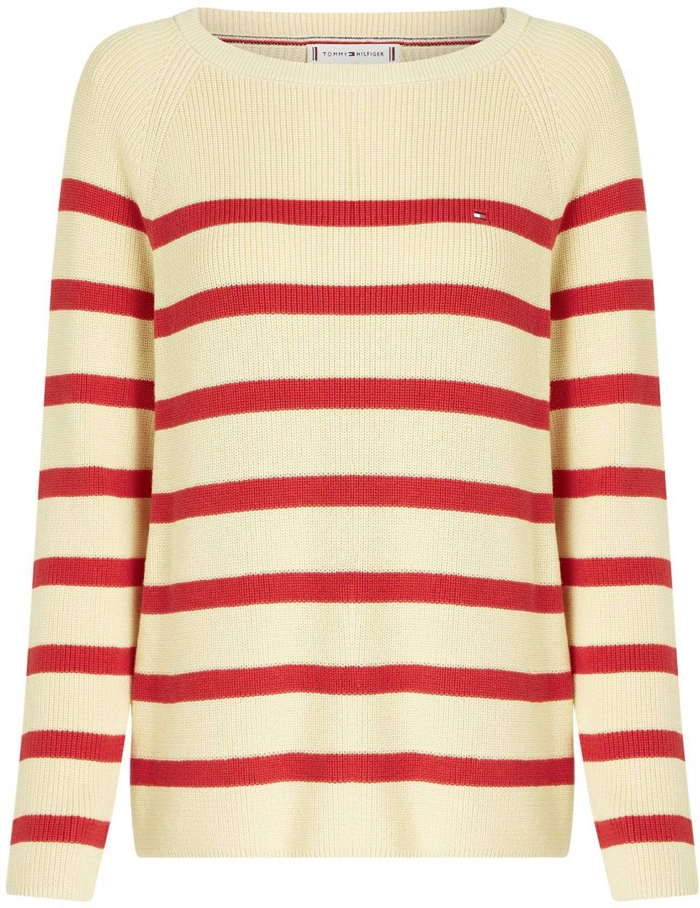 TOMMY HILFIGER Sveter  červená / biela ako vlna