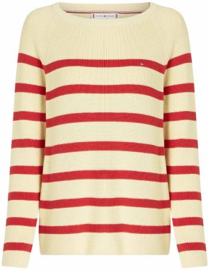 TOMMY HILFIGER Sveter  červená / biela ako vlna