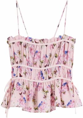 Desigual Top  tmavozelená / ružová / červená