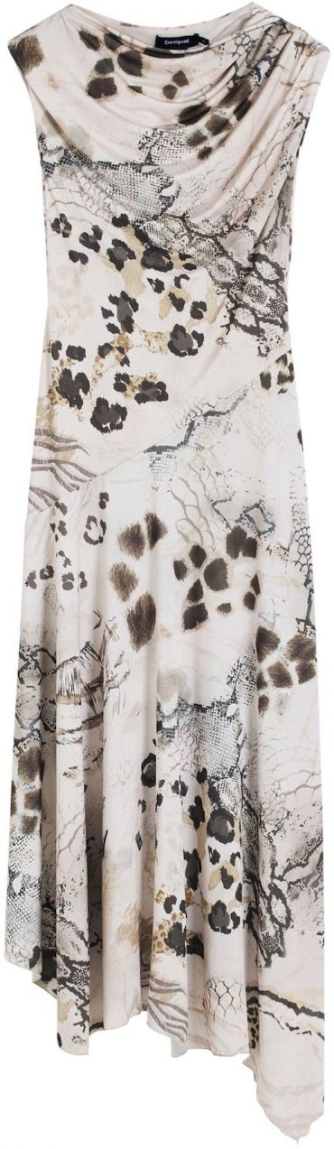 Desigual Letné šaty  béžová / hnedá / kapučíno