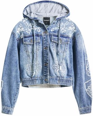 Desigual Prechodná bunda  modrá denim / biela
