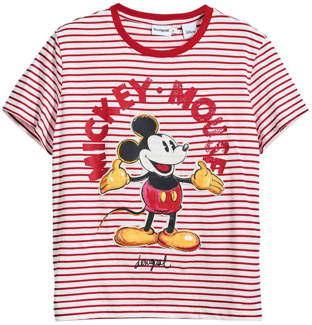 Desigual Tričko 'Mickey Mouse'  zlatá / červená / čierna / biela