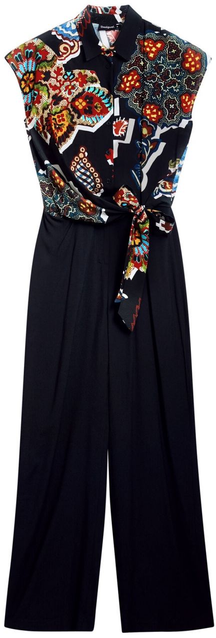 Desigual Overal  azúrová / koňaková / čierna / biela