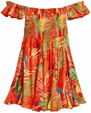 Desigual Letné šaty  zelená / oranžová