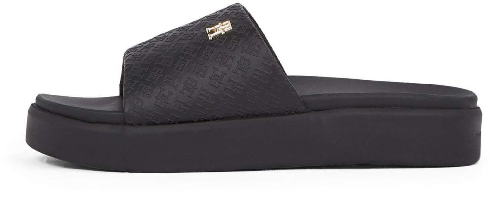 TOMMY HILFIGER Šľapky  zlatá / čierna