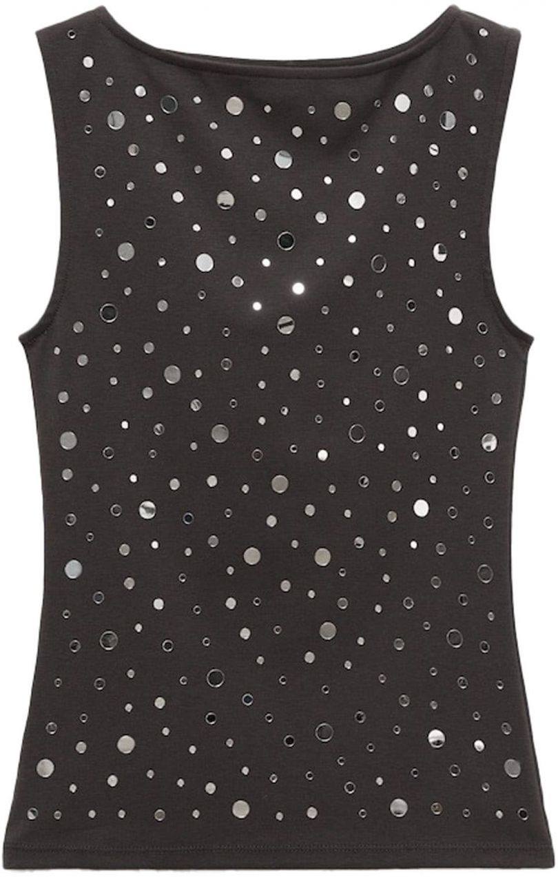 MANGO Top 'HEX'  farby bahna / strieborná