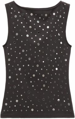 MANGO Top 'HEX'  farby bahna / strieborná