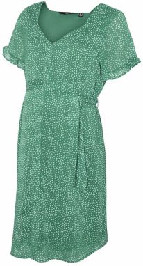 Vero Moda Maternity Letné šaty 'VMMCaro'  tmavozelená / biela