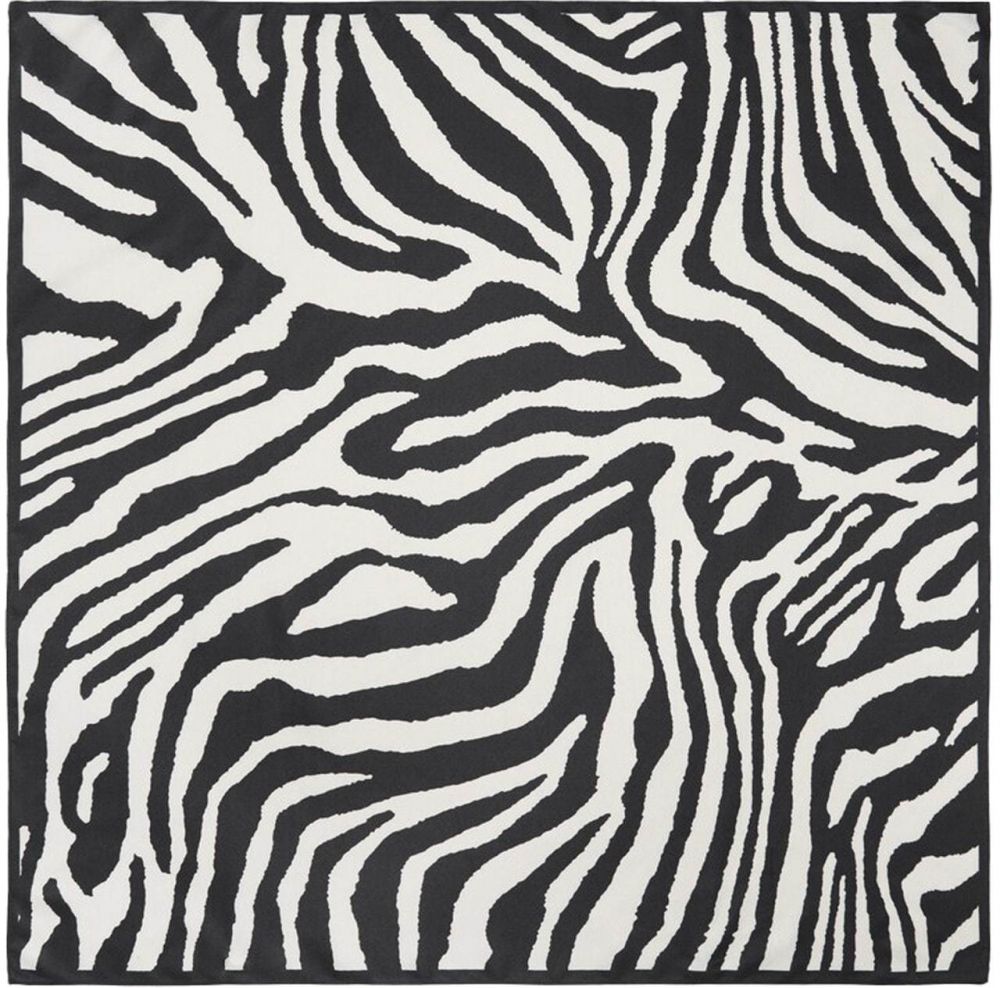 MANGO Šatka 'ZEBRA'  čierna / biela