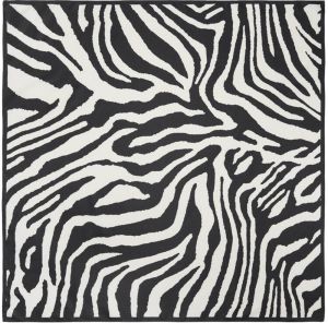 MANGO Šatka 'ZEBRA'  čierna / biela