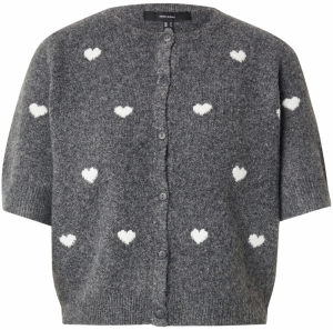 VERO MODA Kardigán 'DOFFY INTARSIA'  tmavosivá / biela