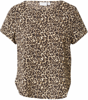 VILA Tričko 'NATHAN'  piesková / svetlohnedá / čierna